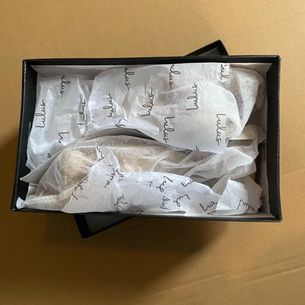 New Lulus Dorothea Metallic Rose Gold Bow Slip On Block Heel Size 10 - Picture 7 of 8